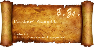 Baldauf Zsanett névjegykártya